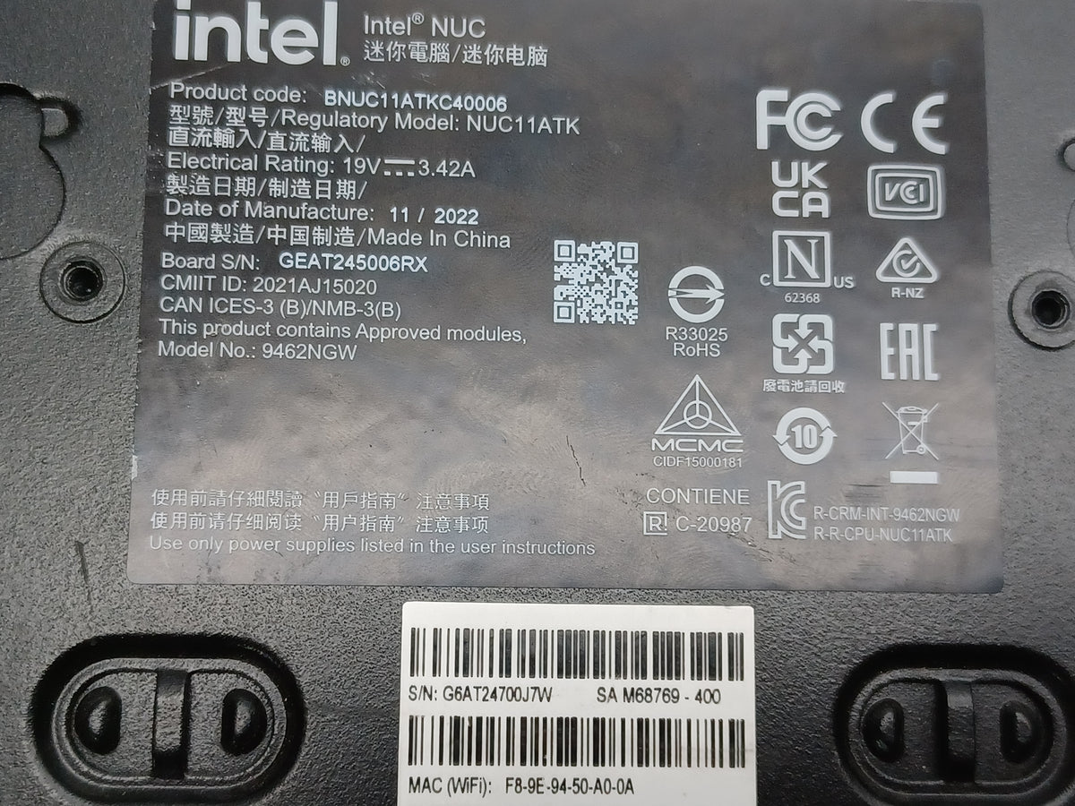Intel NUC11ATKC4 Mini Desktop N5105 8GBRAM 256GB SSD Refurbished Very Good